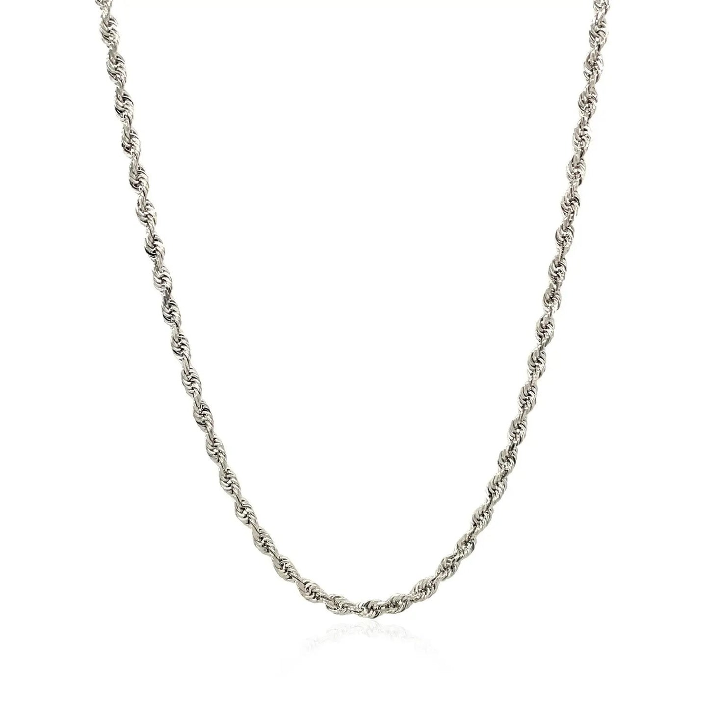 Necklace 2.5mm 14k white gold solid diamond-cut rope chain Bids.com on Tampa Home & Garden Store