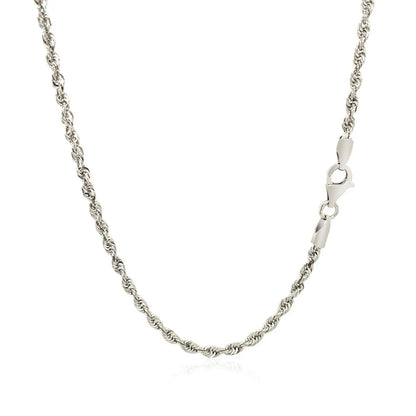 2.5mm 14k white gold solid diamond-cut rope chain necklace by Bids.com with lobster clasp on Tampa Home & Garden Store