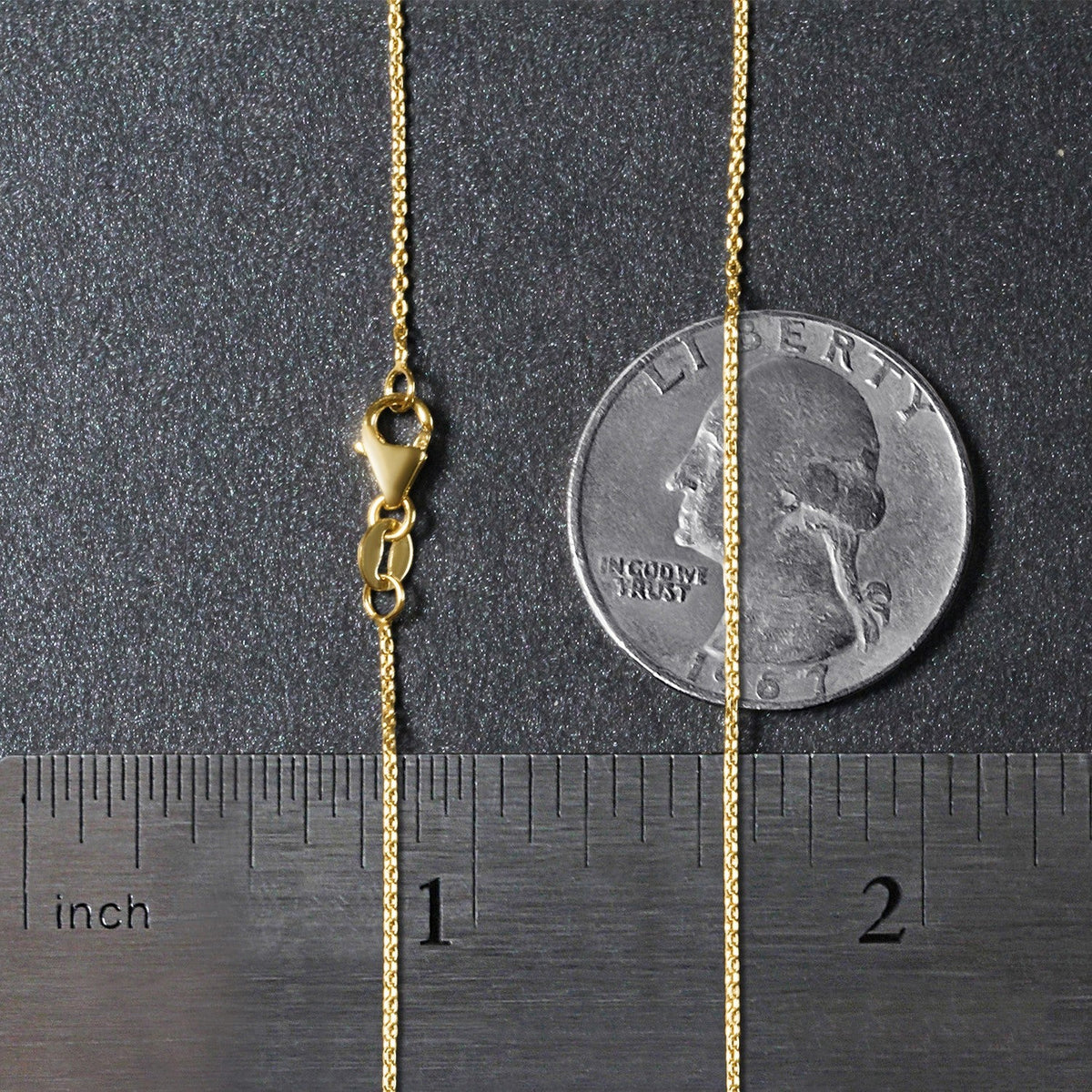 14k yellow gold oval cable link chain necklace, 0.97 mm, with lobster clasp, by Bids.com on Tampa Home & Garden Store