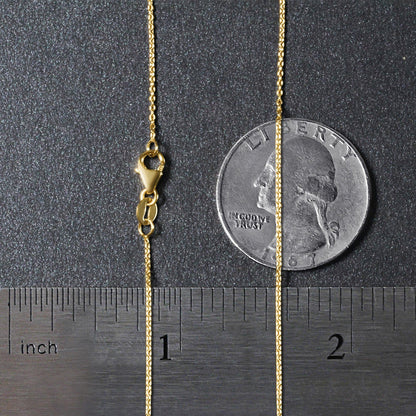 14k yellow gold oval cable link chain necklace, 0.97 mm, with lobster clasp, by Bids.com on Tampa Home & Garden Store
