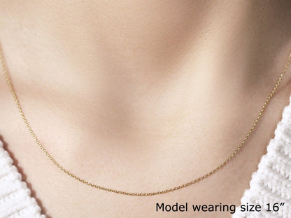 14k yellow gold oval cable chain necklace 0.97mm by Bids.com on Tampa Home & Garden Store