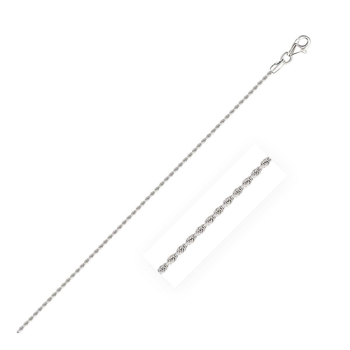 Necklace 10k white gold solid diamond-cut rope chain 1.5mm with lobster clasp Bids.com on Tampa Home & Garden Store