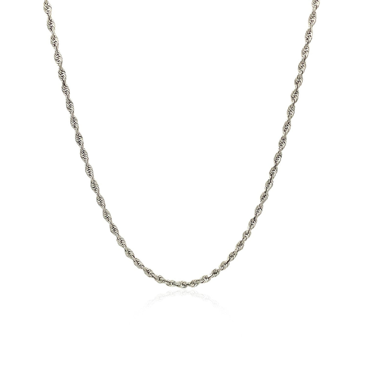 Rope chain necklace 1.5mm, 10k white gold, diamond-cut, Bids.com on Tampa Home & Garden Store