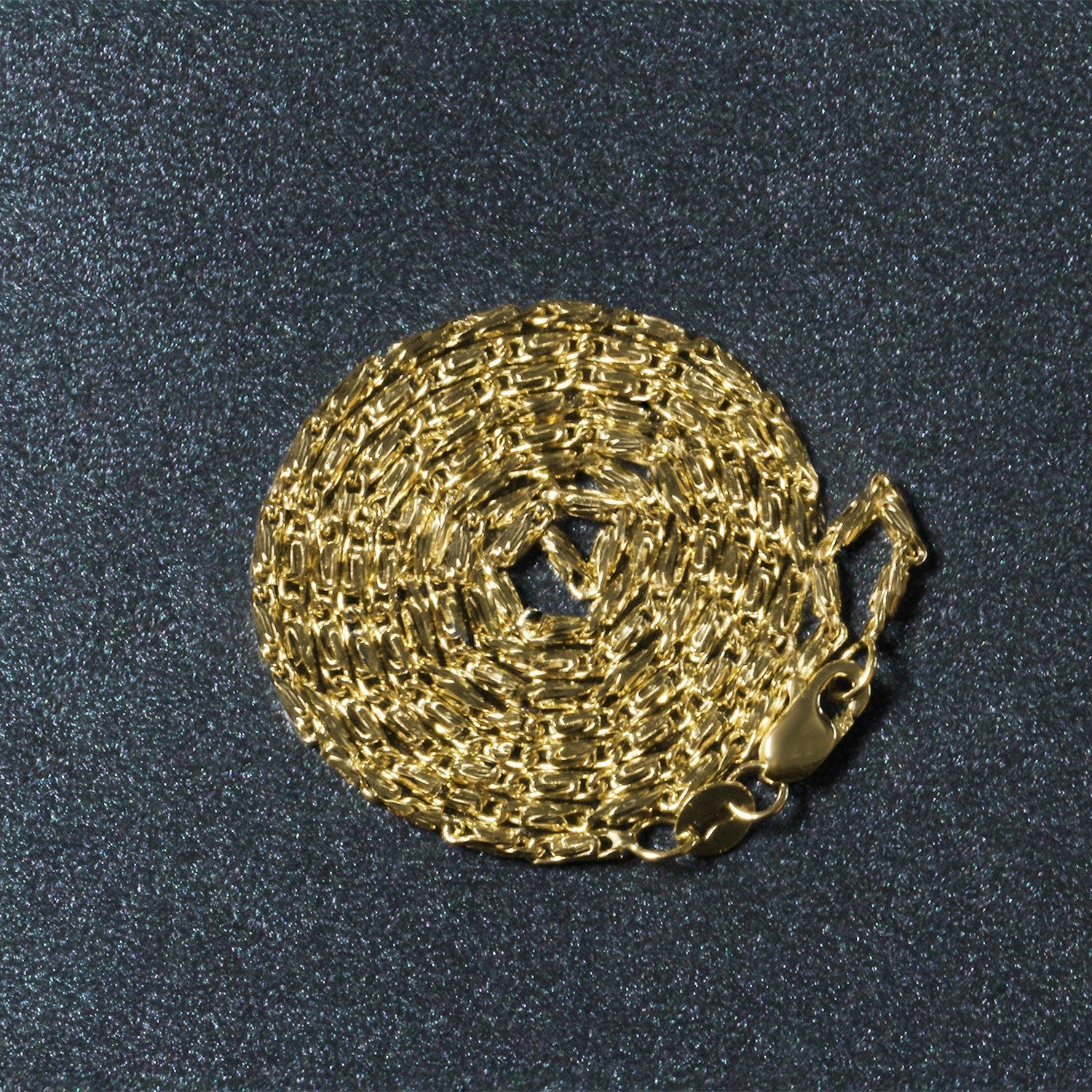 Diamond Cut Fancy Links Necklace 14k Yellow Gold 1.5mm coil chain Bids.com on Tampa Home & Garden Store