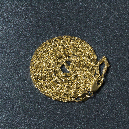 Diamond Cut Fancy Links Necklace 14k Yellow Gold 1.5mm coil chain Bids.com on Tampa Home & Garden Store