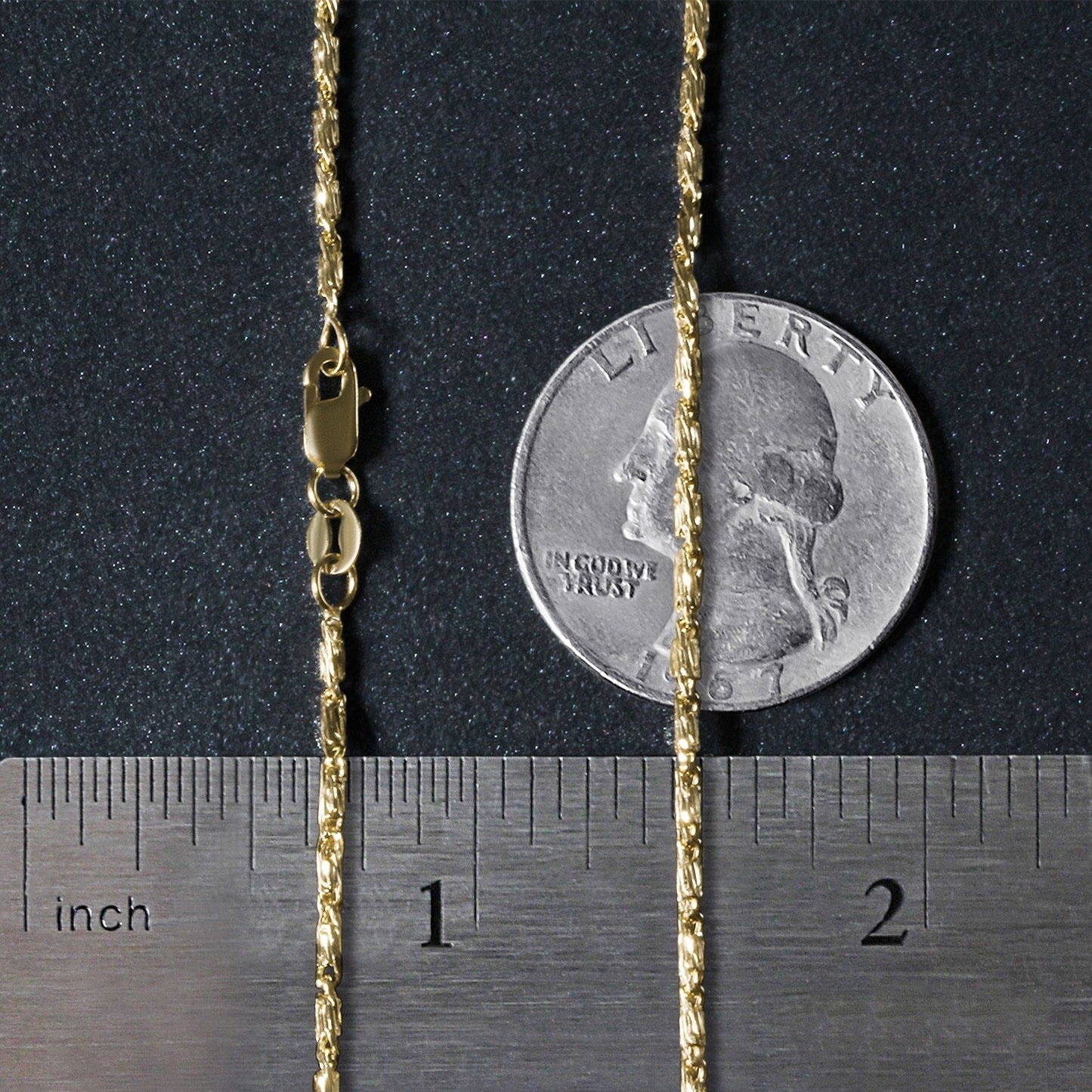Diamond Cut Fancy Links Pendant Chain 14k Yellow Gold 1.5mm necklace by Bids.com on Tampa Home & Garden Store