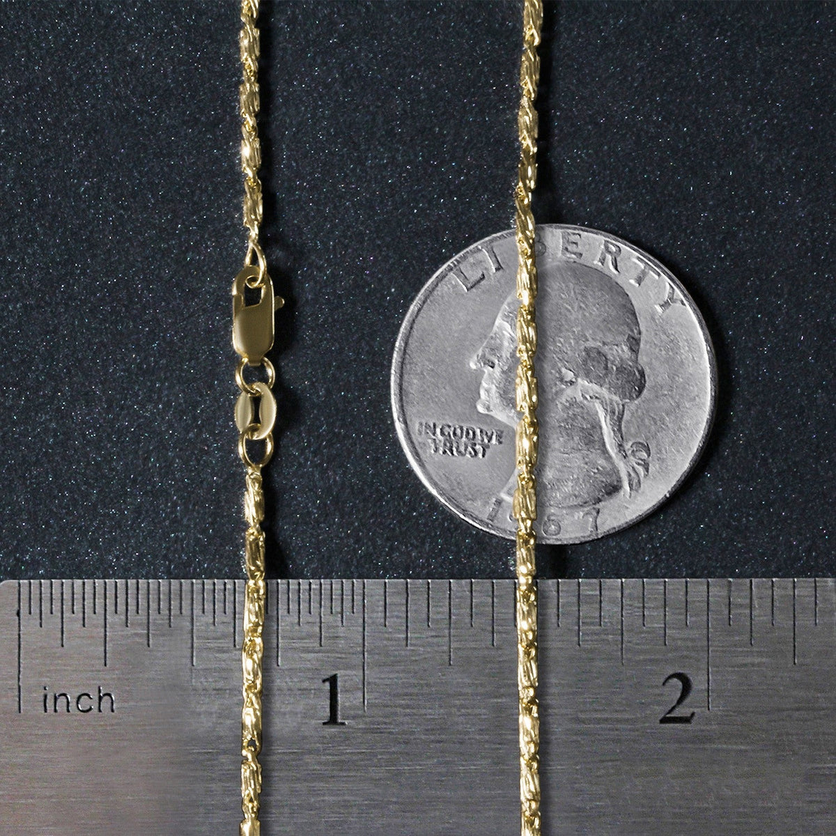 Diamond Cut Fancy Links Pendant Chain 14k Yellow Gold 1.5mm necklace by Bids.com on Tampa Home & Garden Store