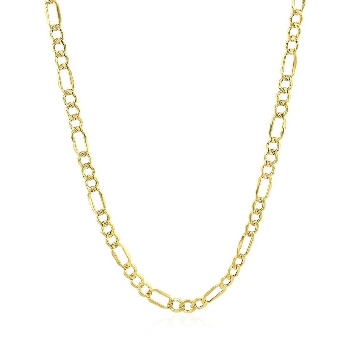 3.5mm 14k yellow gold Lite Figaro chain necklace with rectangular links on Tampa Home & Garden Store