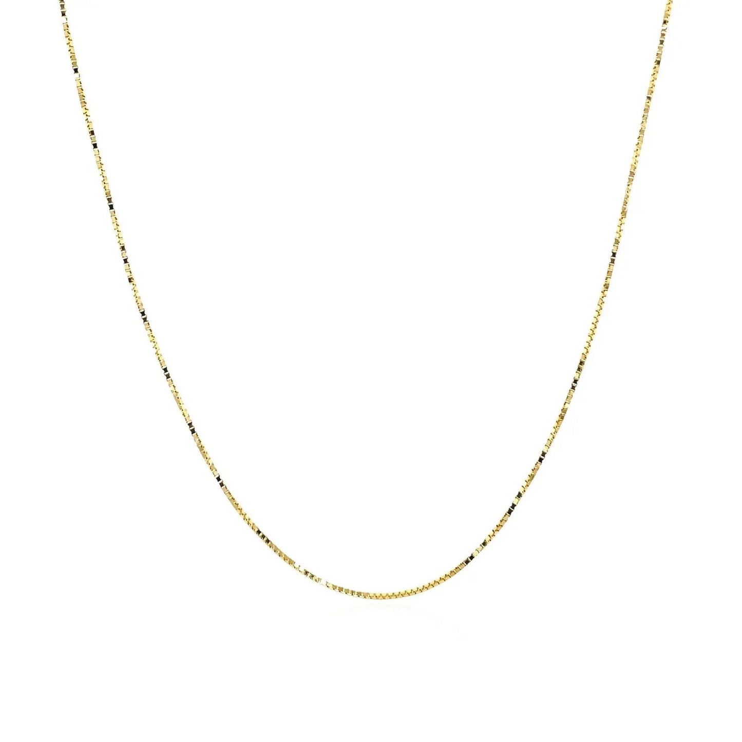 14k yellow gold box chain necklace 0.6mm delicate square-link chain on Tampa Home & Garden Store