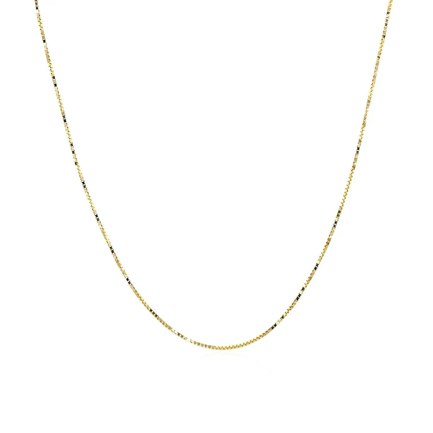 14k yellow gold box chain necklace 0.6mm delicate square-link chain on Tampa Home & Garden Store