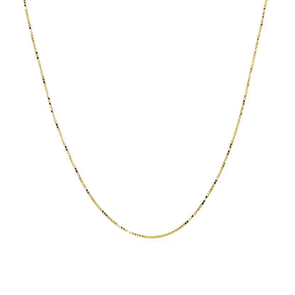 14k yellow gold box chain necklace 0.6mm delicate square-link chain on Tampa Home & Garden Store