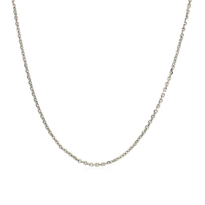 14k white gold adjustable cable chain necklace 0.9mm, delicate curb links on Tampa Home & Garden Store