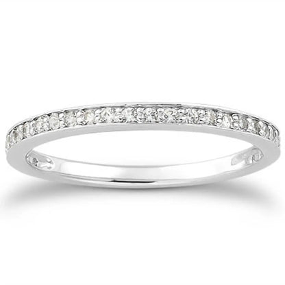 14k white gold micro-pave diamond wedding ring band 3/4 around on Tampa Home & Garden Store