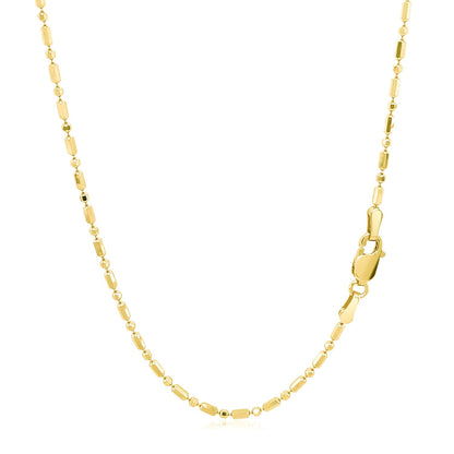 14k yellow gold diamond-cut alternating bead chain necklace 1.5mm by Bids.com on Tampa Home & Garden Store