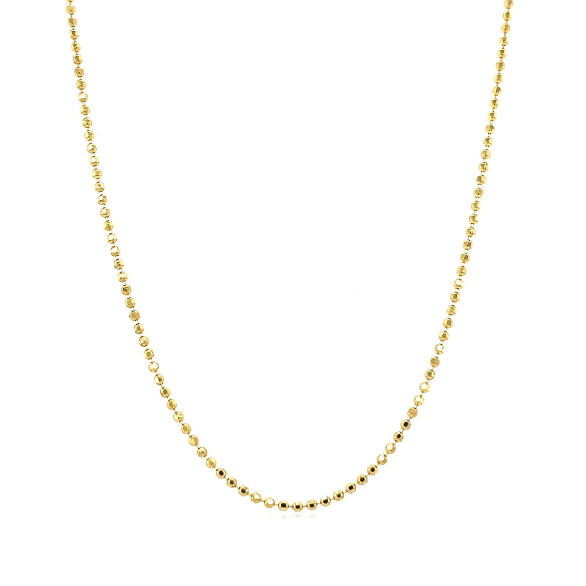 14k yellow gold diamond-cut bead chain necklace 1.2mm by Bids.com on Tampa Home & Garden Store