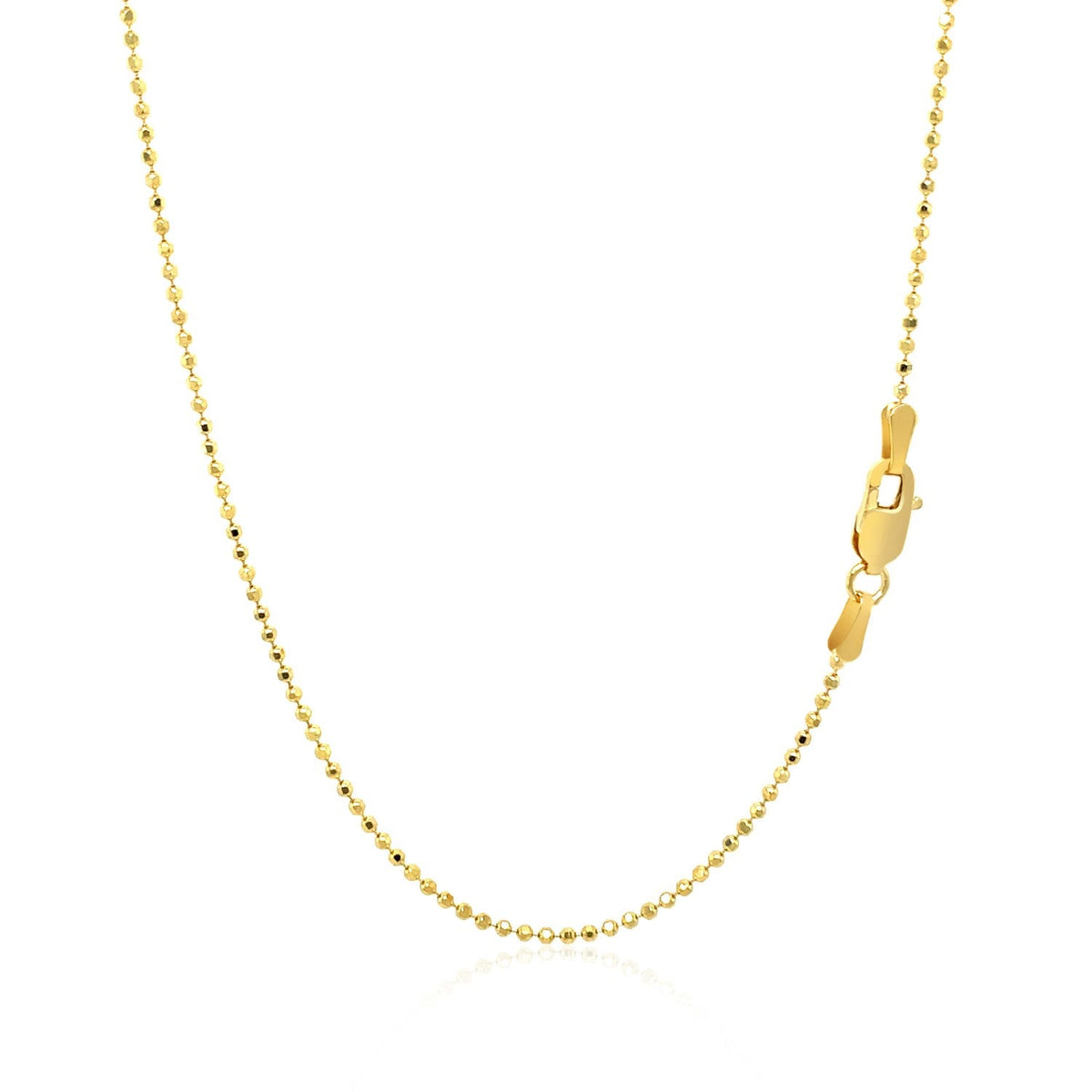 Necklace by Bids.com: 14k yellow gold diamond-cut bead chain 1.2mm with lobster clasp on Tampa Home & Garden Store