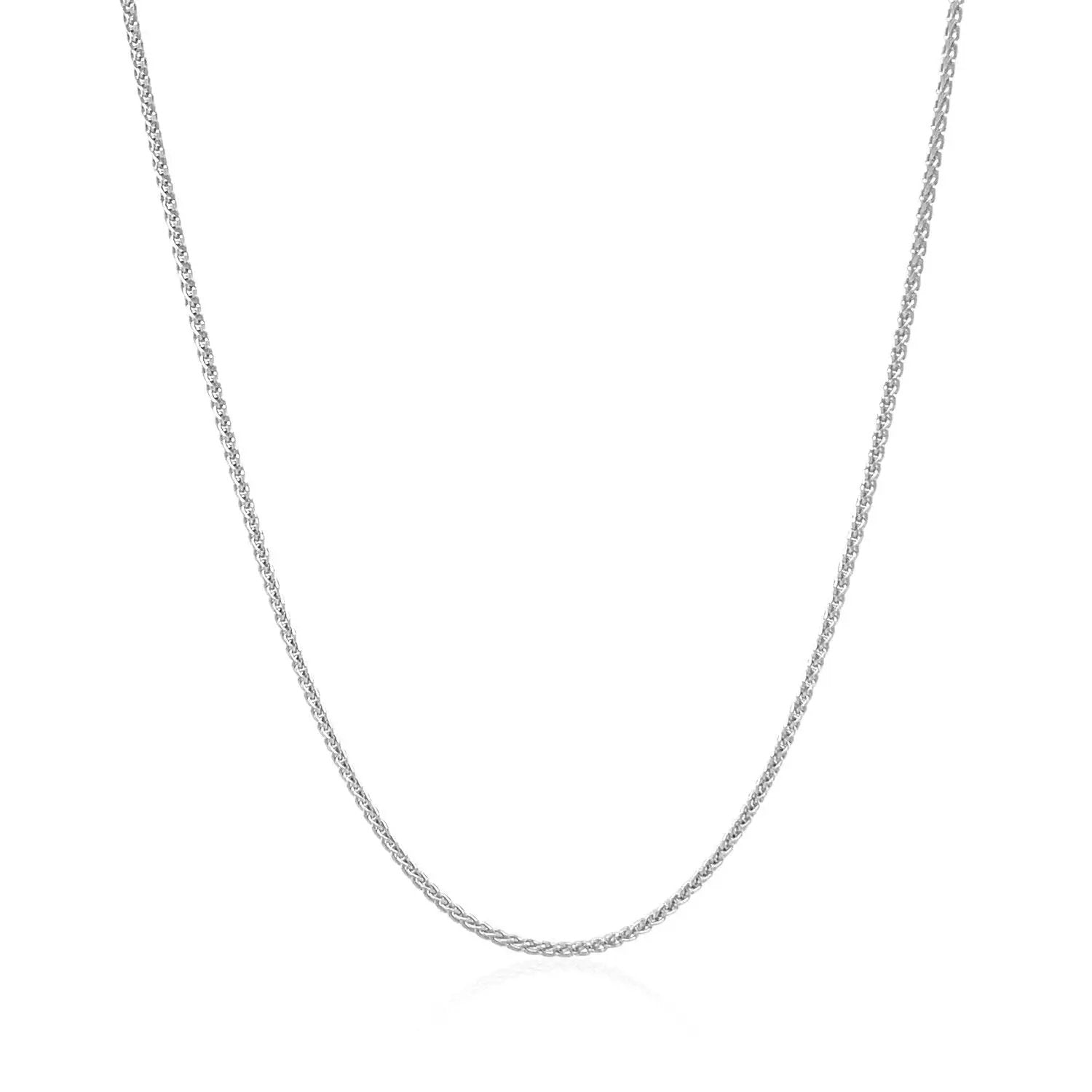14k white gold round wheat chain necklace 1.0mm, delicate thin chain on Tampa Home & Garden Store