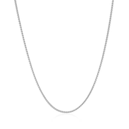 14k white gold round wheat chain necklace 1.0mm, delicate thin chain on Tampa Home & Garden Store