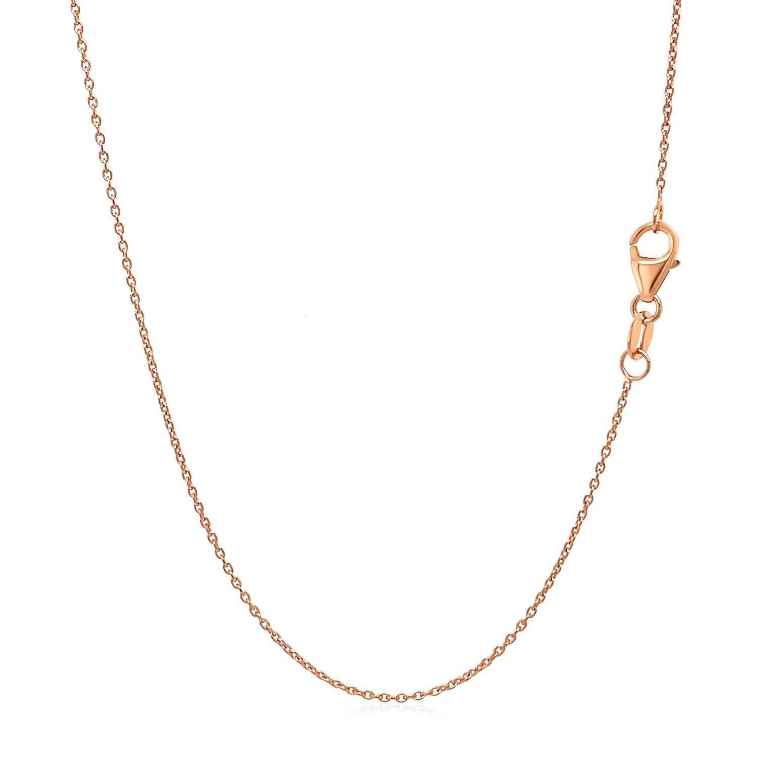 Necklace 14k rose gold oval cable link chain 0.97mm with lobster clasp by Bids.com on Tampa Home & Garden Store