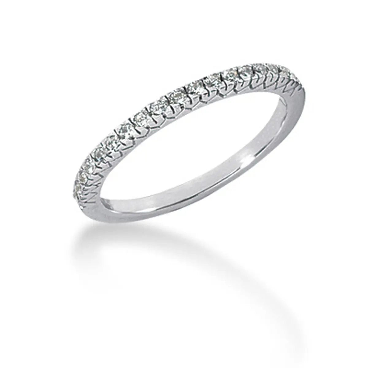 Rings: 14k white gold engraved fishtail V pave diamond wedding band by Bids.com on Tampa Home & Garden Store