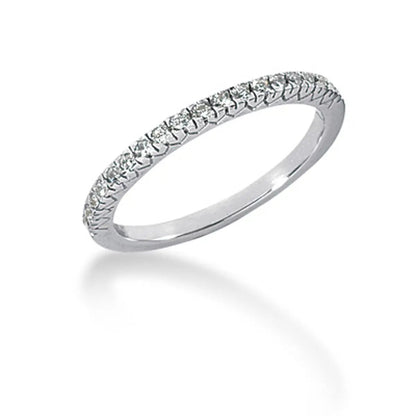 Rings: 14k white gold engraved fishtail V pave diamond wedding band by Bids.com on Tampa Home & Garden Store
