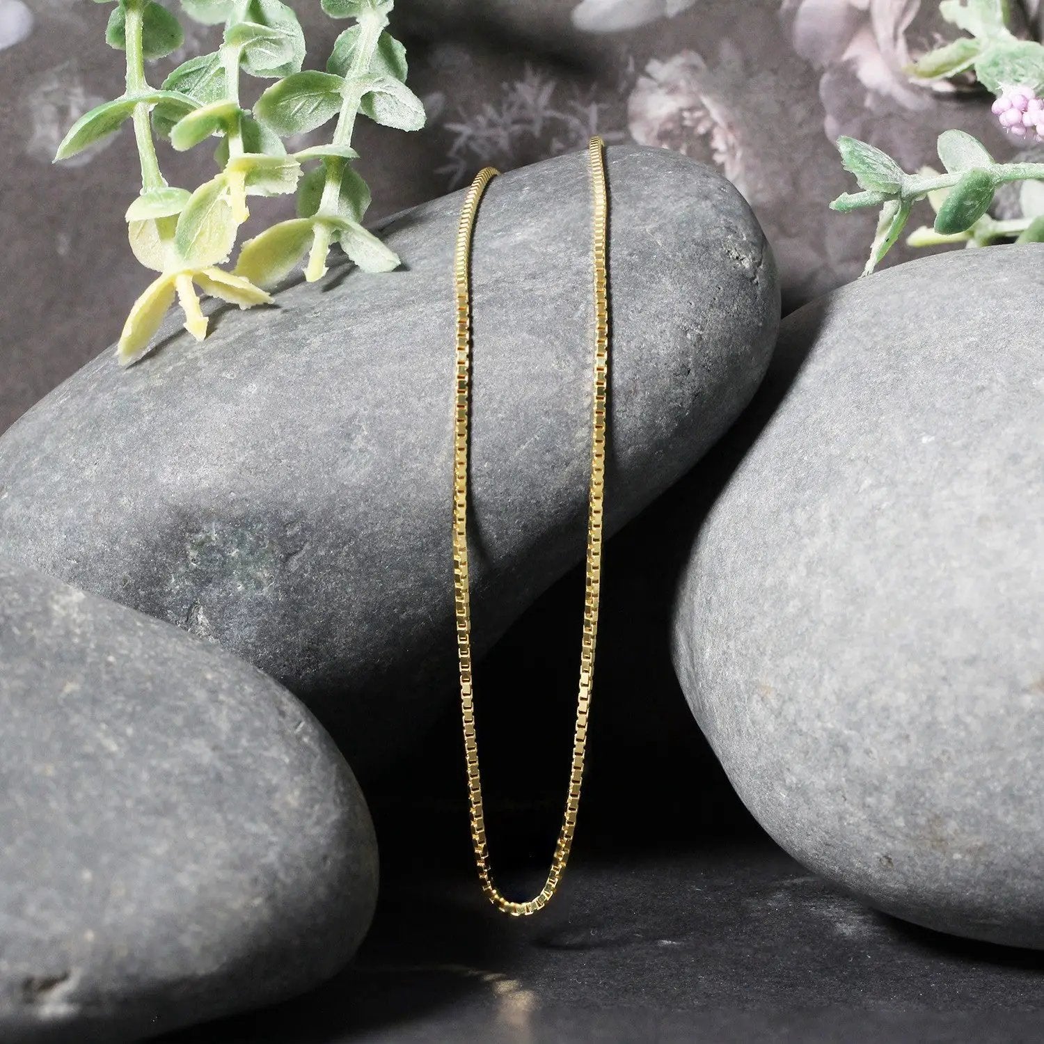 14k Yellow Gold 1.1mm Box Chain Necklace on Tampa Home & Garden Store