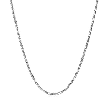 14k white gold Franco chain necklace 1.2mm close-up on Tampa Home & Garden Store