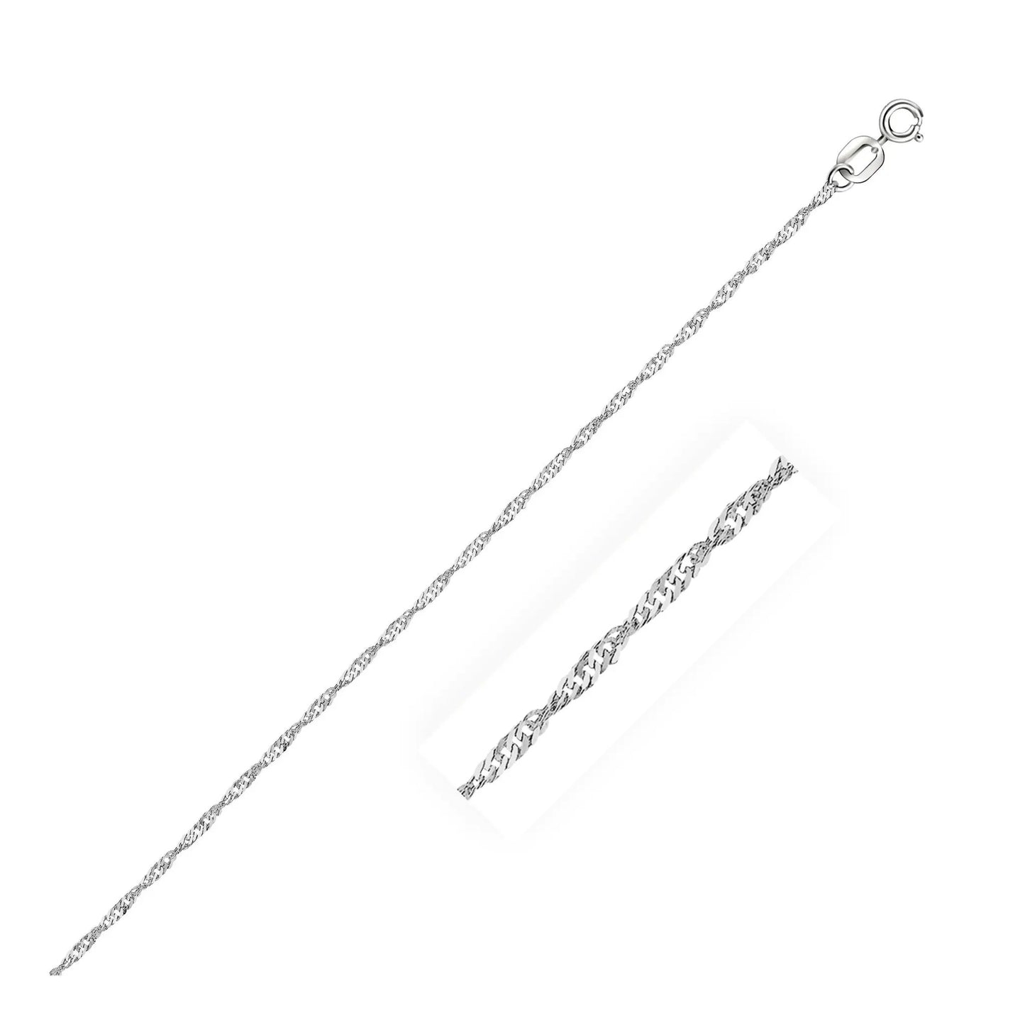 14k white gold Singapore chain necklace 1.0mm with spring ring clasp by Bids.com on Tampa Home & Garden Store