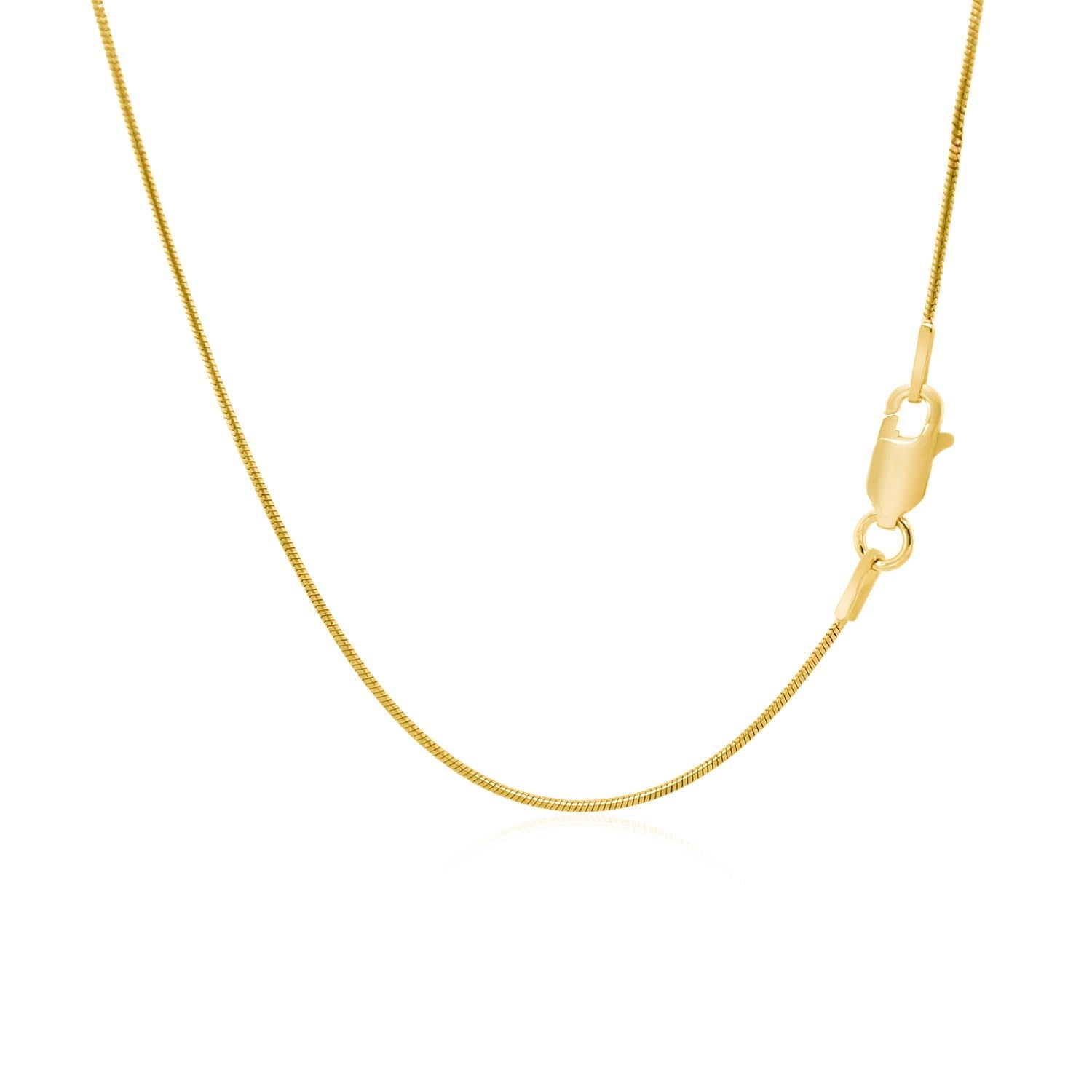 14k Yellow Gold Round Snake Chain Necklace 0.9mm with lobster clasp by Bids.com on Tampa Home & Garden Store