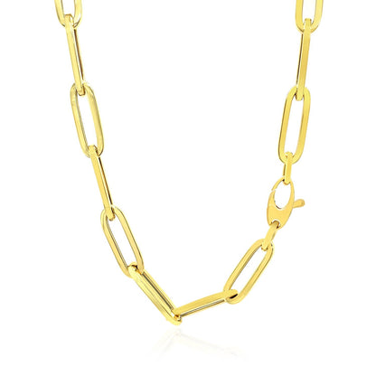 14K yellow gold wide paperclip chain necklace 6.1mm with lobster clasp Bids.com on Tampa Home & Garden Store