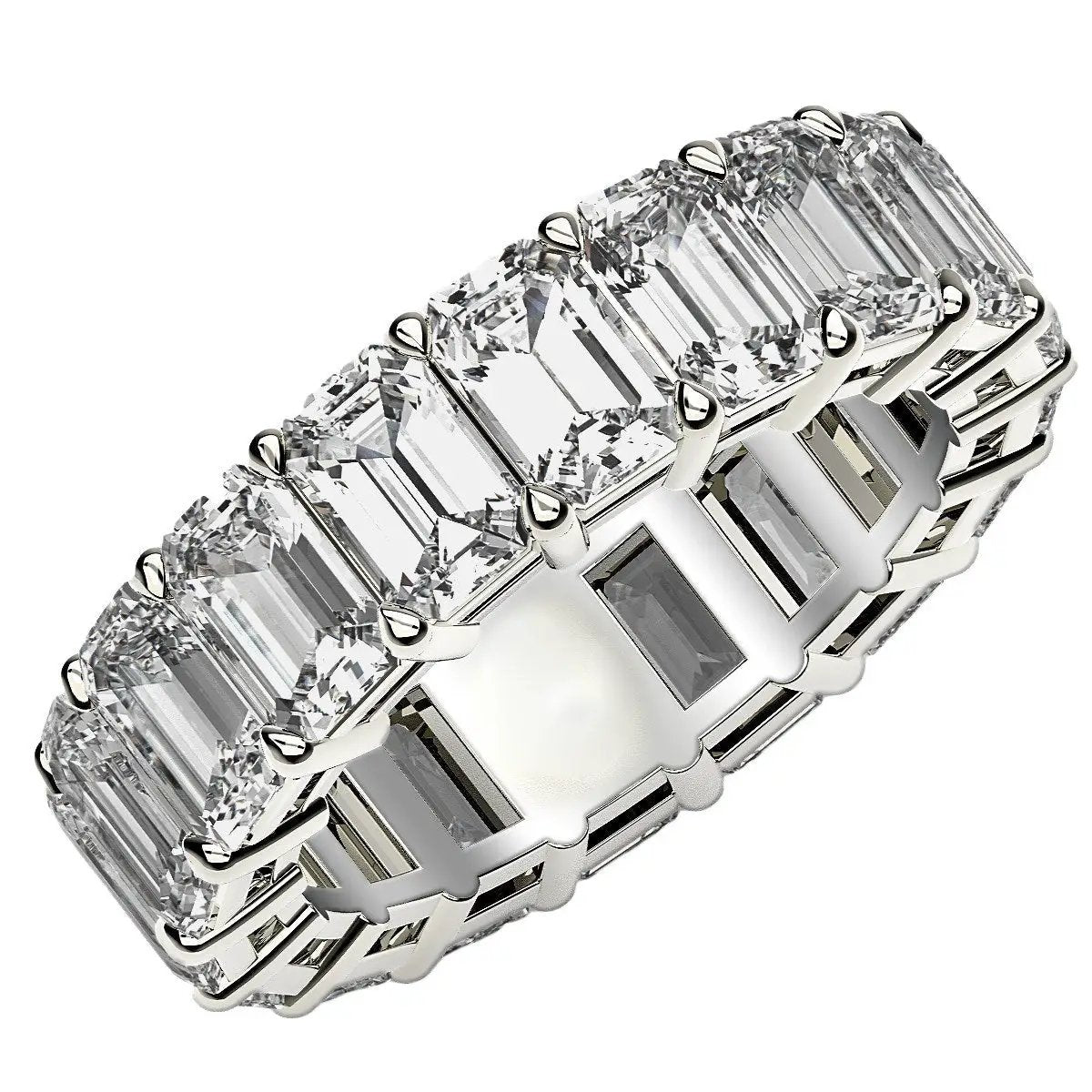 Emerald Cut Lab Grown Diamond Eternity Ring in 14k White Gold, 8 ctw by Bids.com on Tampa Home & Garden Store