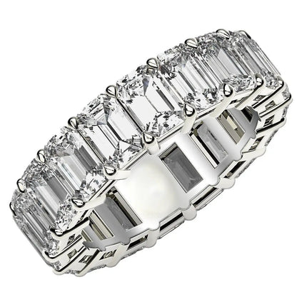 Emerald Cut Lab Grown Diamond Eternity Ring in 14k White Gold, 8 ctw by Bids.com on Tampa Home & Garden Store