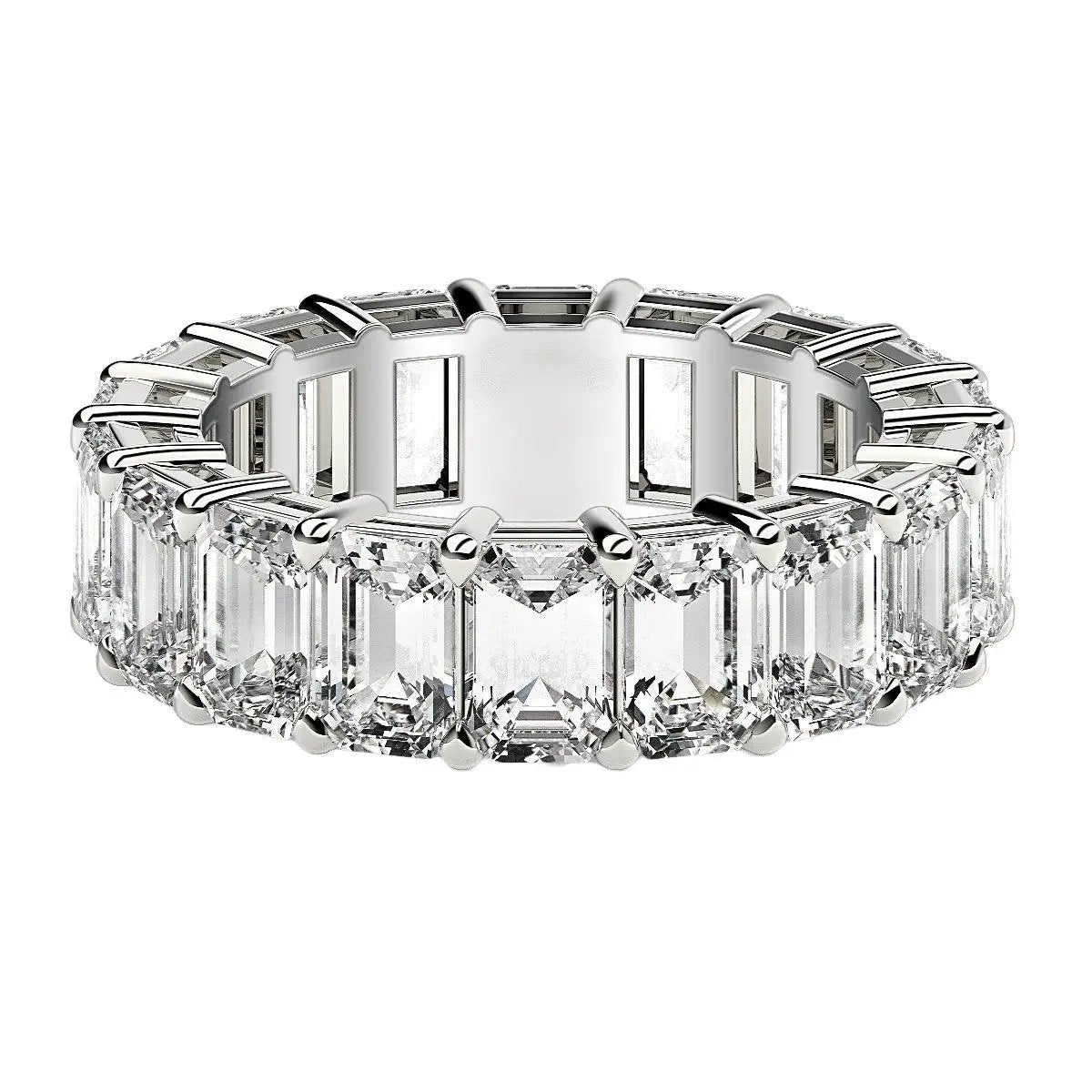 Emerald-cut lab-grown diamond eternity ring in 14k white gold, 8 cttw FG/VS2, Bids.com on Tampa Home & Garden Store
