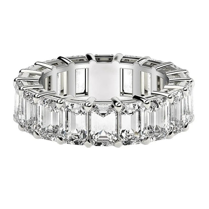 Emerald-cut lab-grown diamond eternity ring in 14k white gold, 8 cttw FG/VS2, Bids.com on Tampa Home & Garden Store