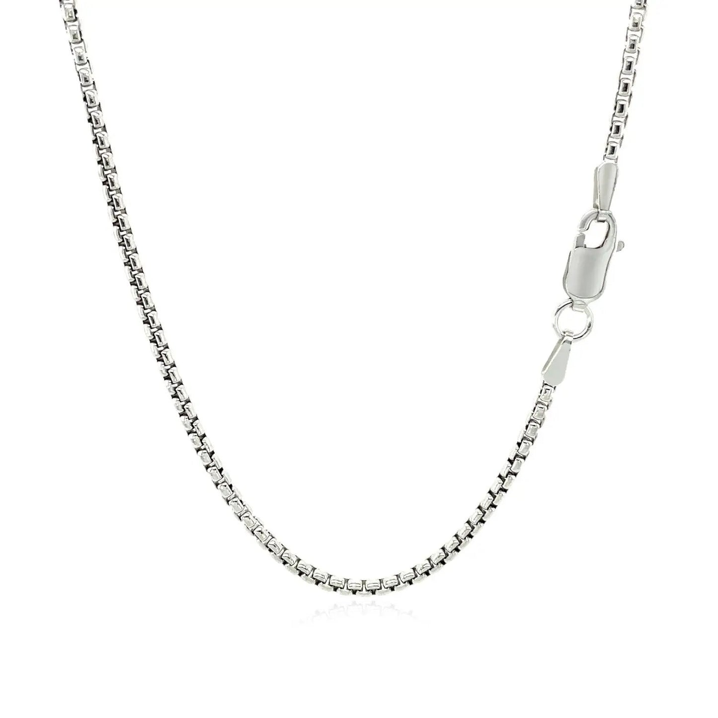 14k white gold round box chain necklace 1.7mm, lobster clasp on Tampa Home & Garden Store