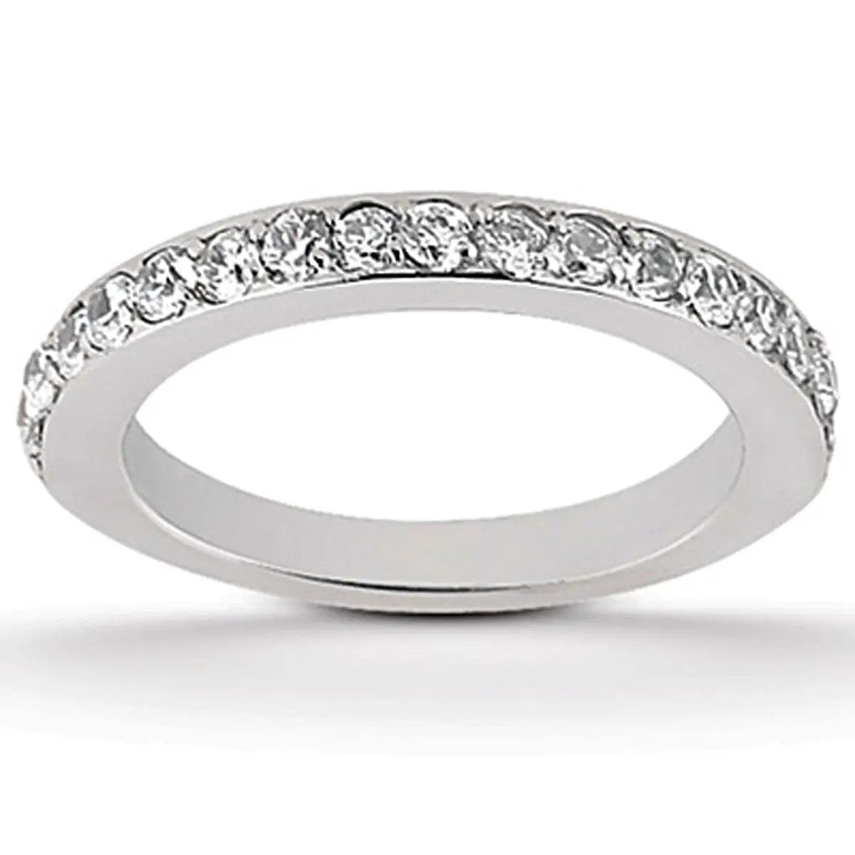 14k white gold pavé diamond wedding ring band half-around by Bids.com on Tampa Home & Garden Store