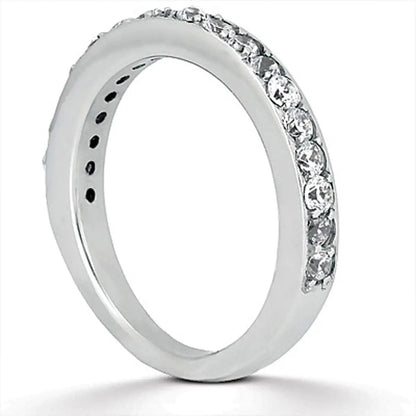 Rings: 14k white gold pave diamond wedding ring band half around by Bids.com on Tampa Home & Garden Store