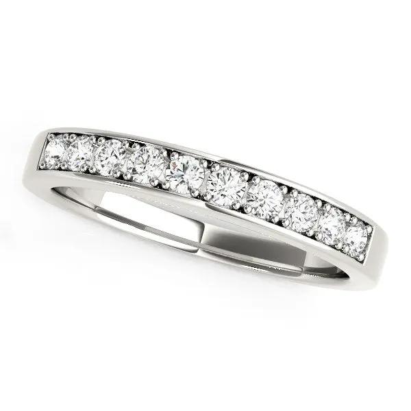 Diamond wedding band in 14k white gold with channel-set diamonds, 1/4 cttw, by Bids.com on Tampa Home & Garden Store