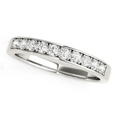 Diamond wedding band in 14k white gold with channel-set diamonds, 1/4 cttw, by Bids.com on Tampa Home & Garden Store