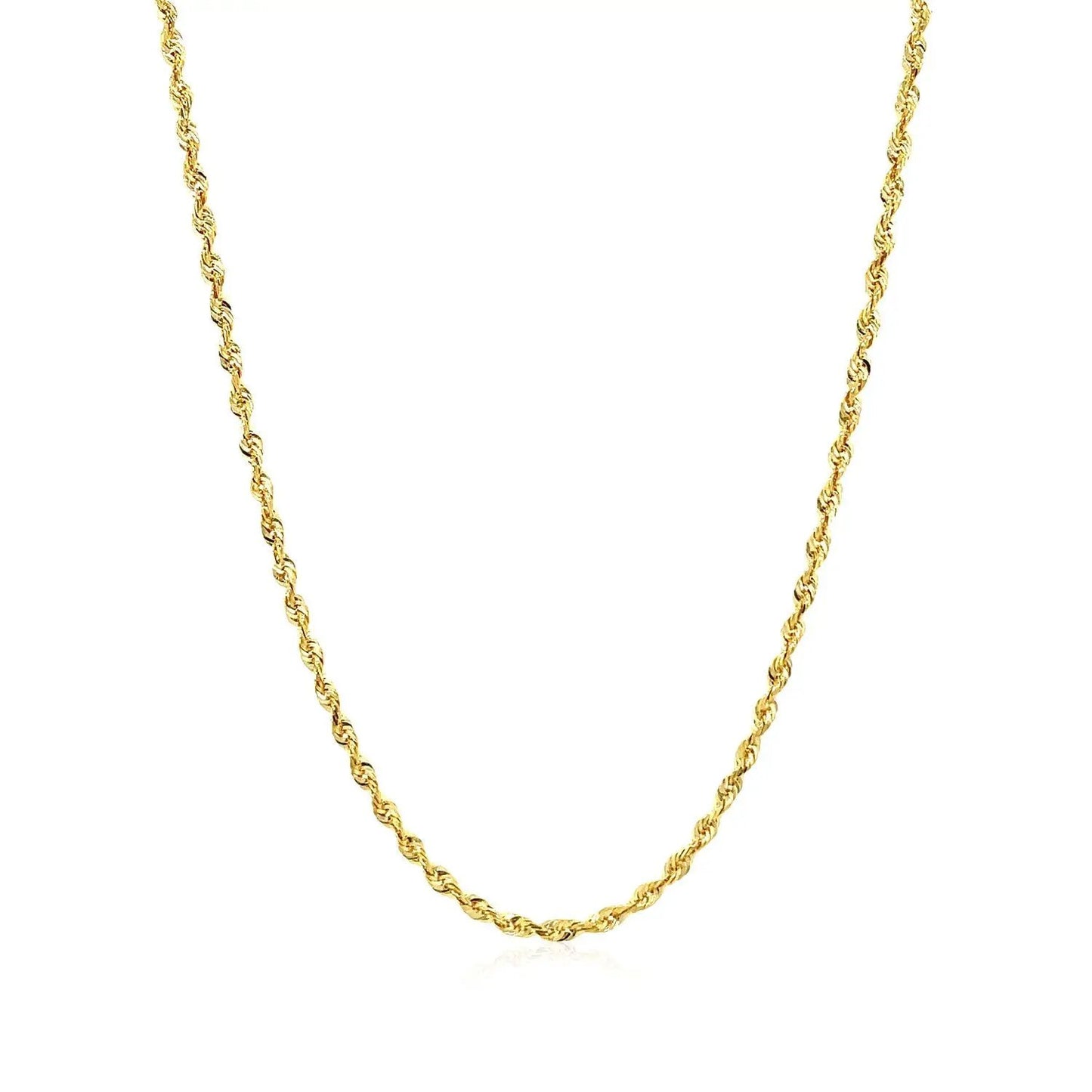 2.0mm 14k yellow gold solid diamond-cut rope chain necklace by Bids.com on Tampa Home & Garden Store