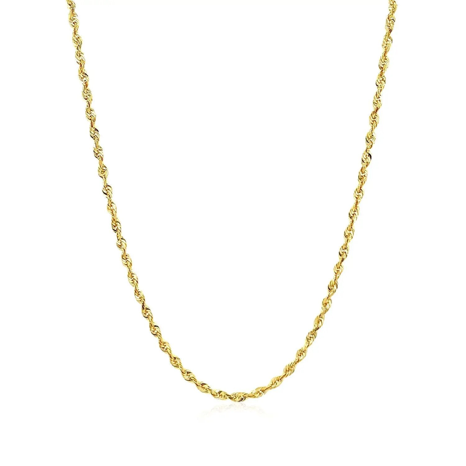 2.0mm 14k yellow gold solid diamond-cut rope chain necklace by Bids.com on Tampa Home & Garden Store