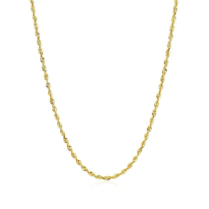 2.0mm 14k yellow gold solid diamond-cut rope chain necklace by Bids.com on Tampa Home & Garden Store