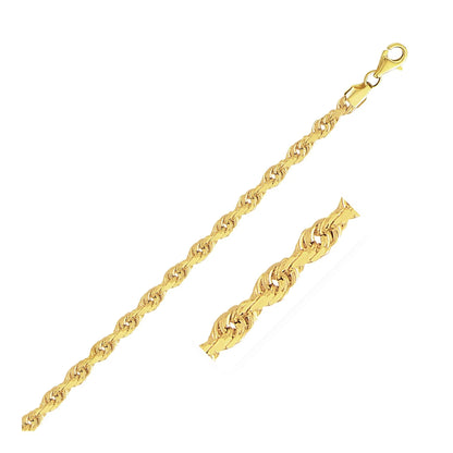 3.5mm yellow gold solid diamond-cut rope chain necklace with lobster clasp by Bids.com on Tampa Home & Garden Store