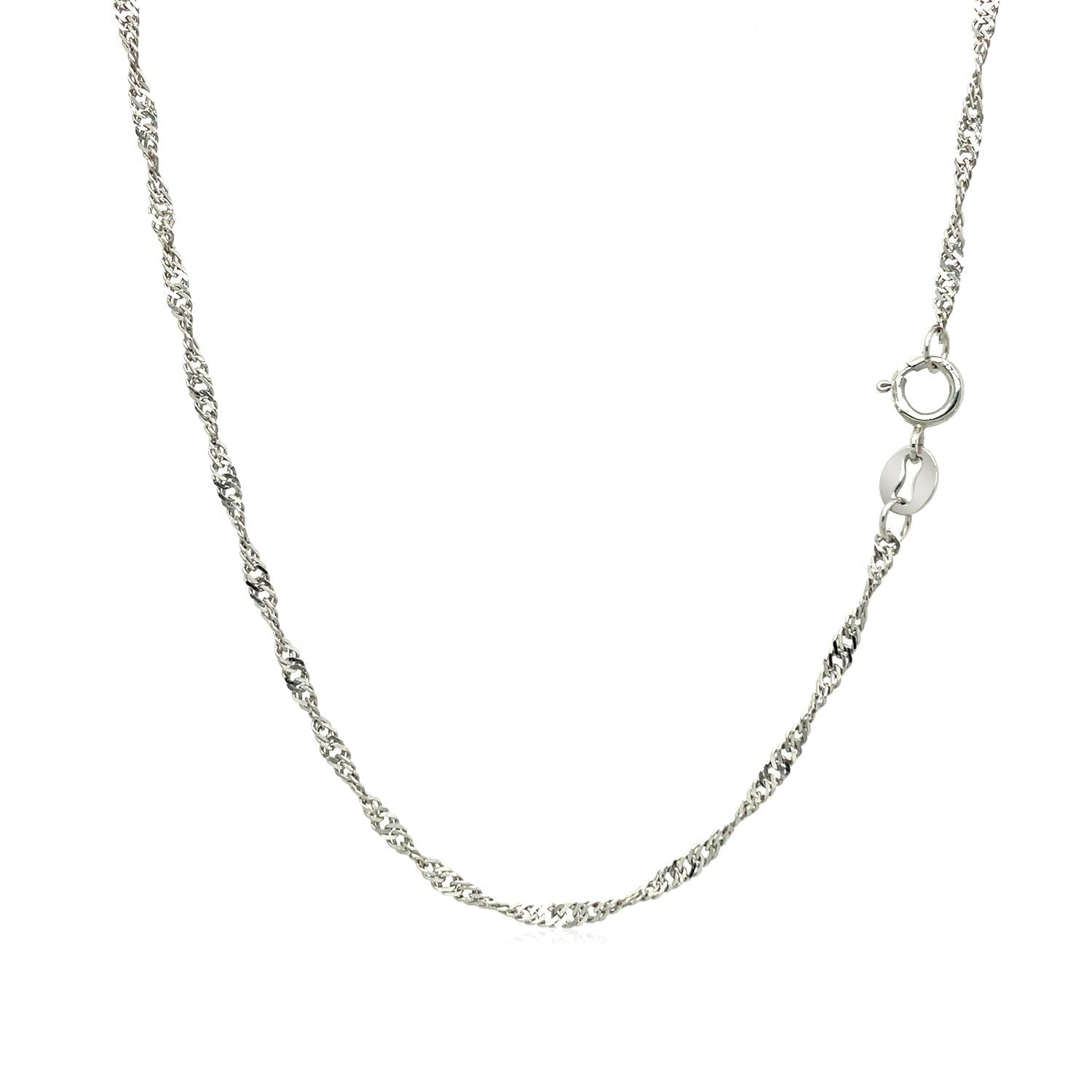 10k white gold Singapore chain necklace 1.5mm by Bids.com with spring ring clasp on Tampa Home & Garden Store