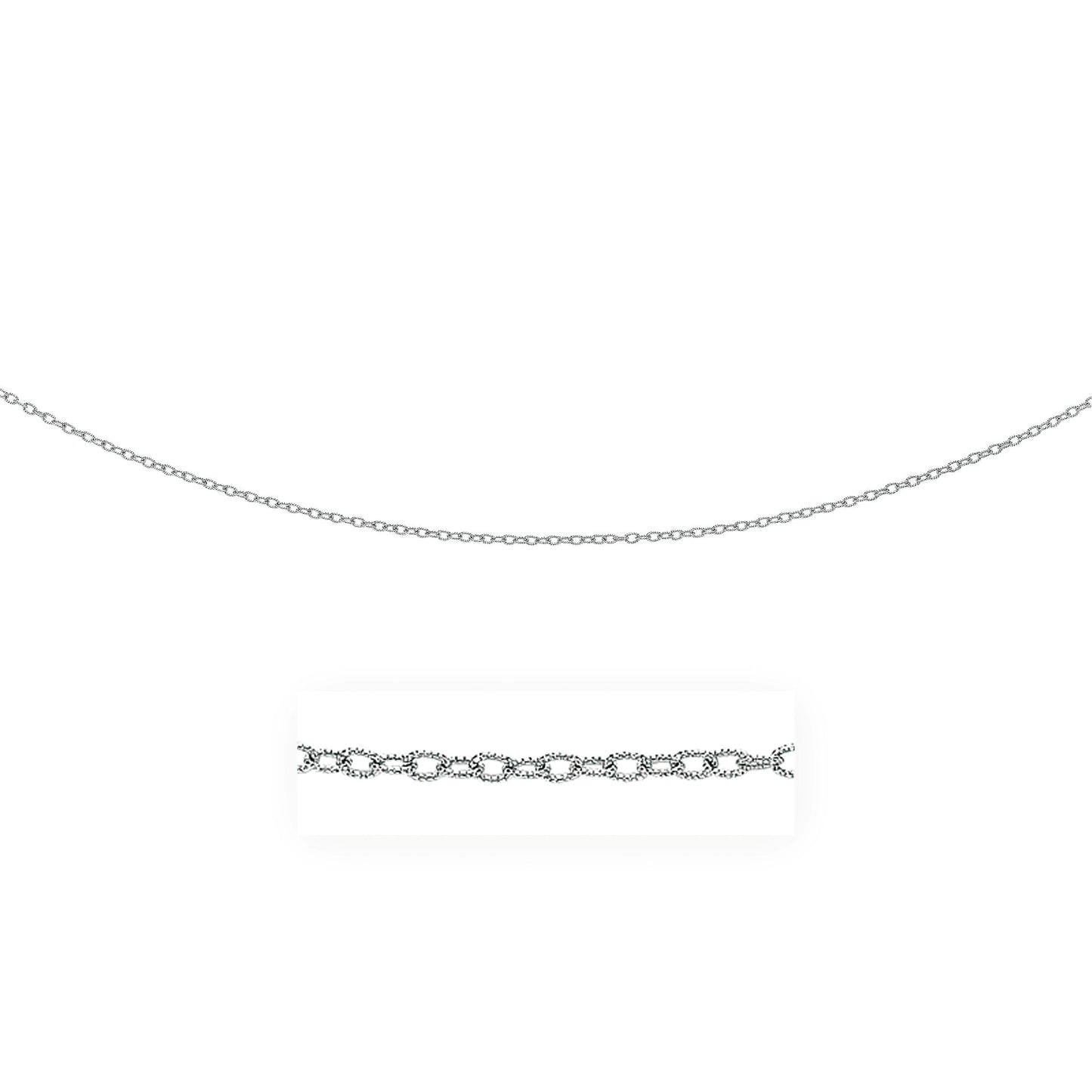 2.5mm white gold textured-link pendant chain necklace by Bids.com on Tampa Home & Garden Store
