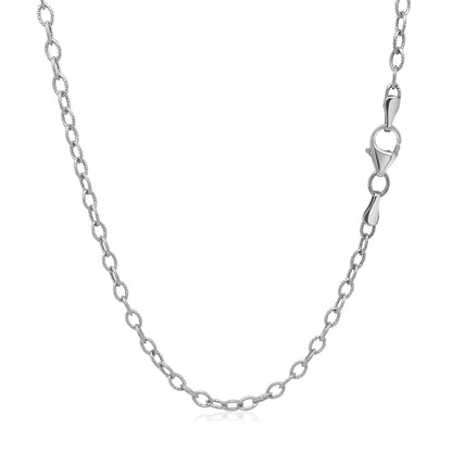 2.5mm 14k white gold pendant chain by Bids.com with textured links and lobster clasp on Tampa Home & Garden Store