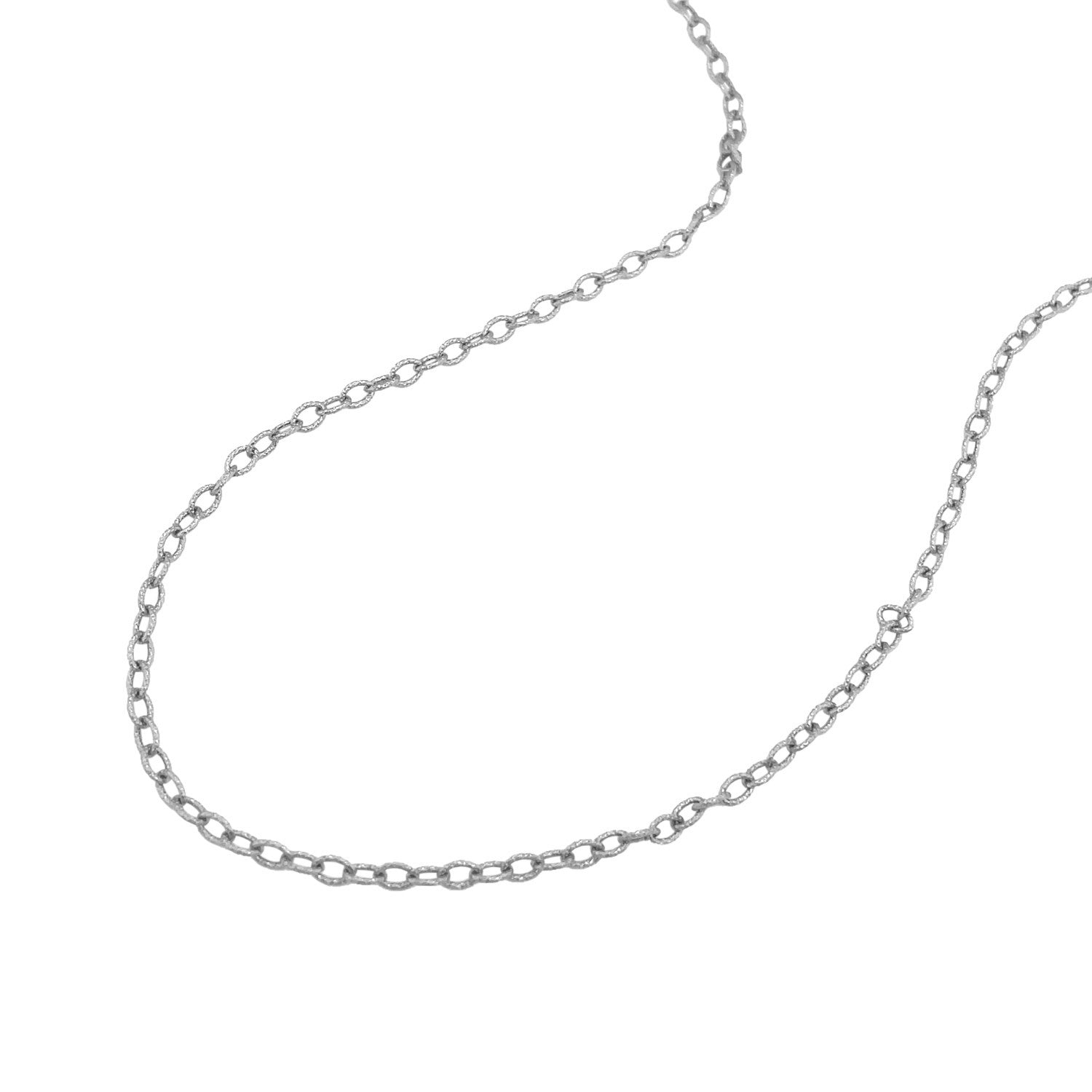 2.5mm 14k White Gold Pendant Chain with Textured Links silver-tone necklace by Bids.com on Tampa Home & Garden Store