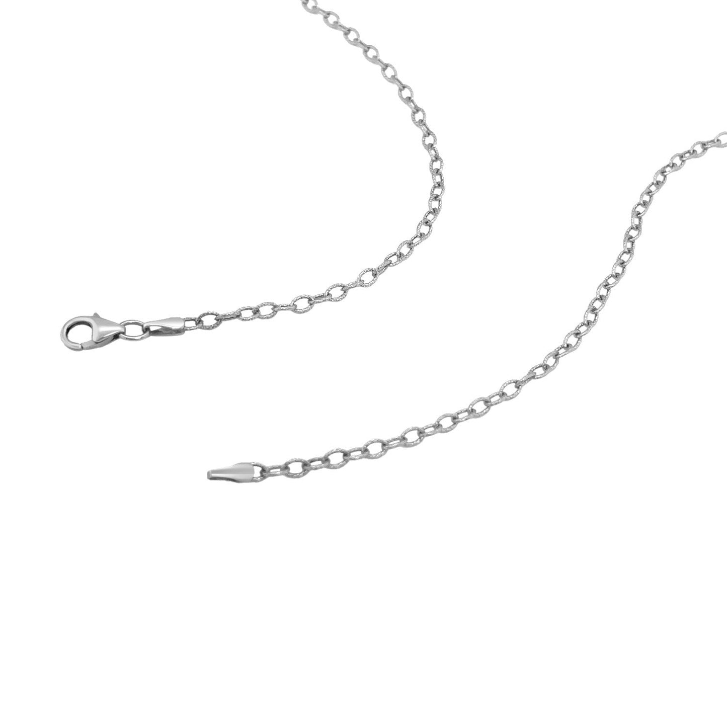 2.5mm 14k white gold textured-link pendant chain necklace with lobster clasp on Tampa Home & Garden Store