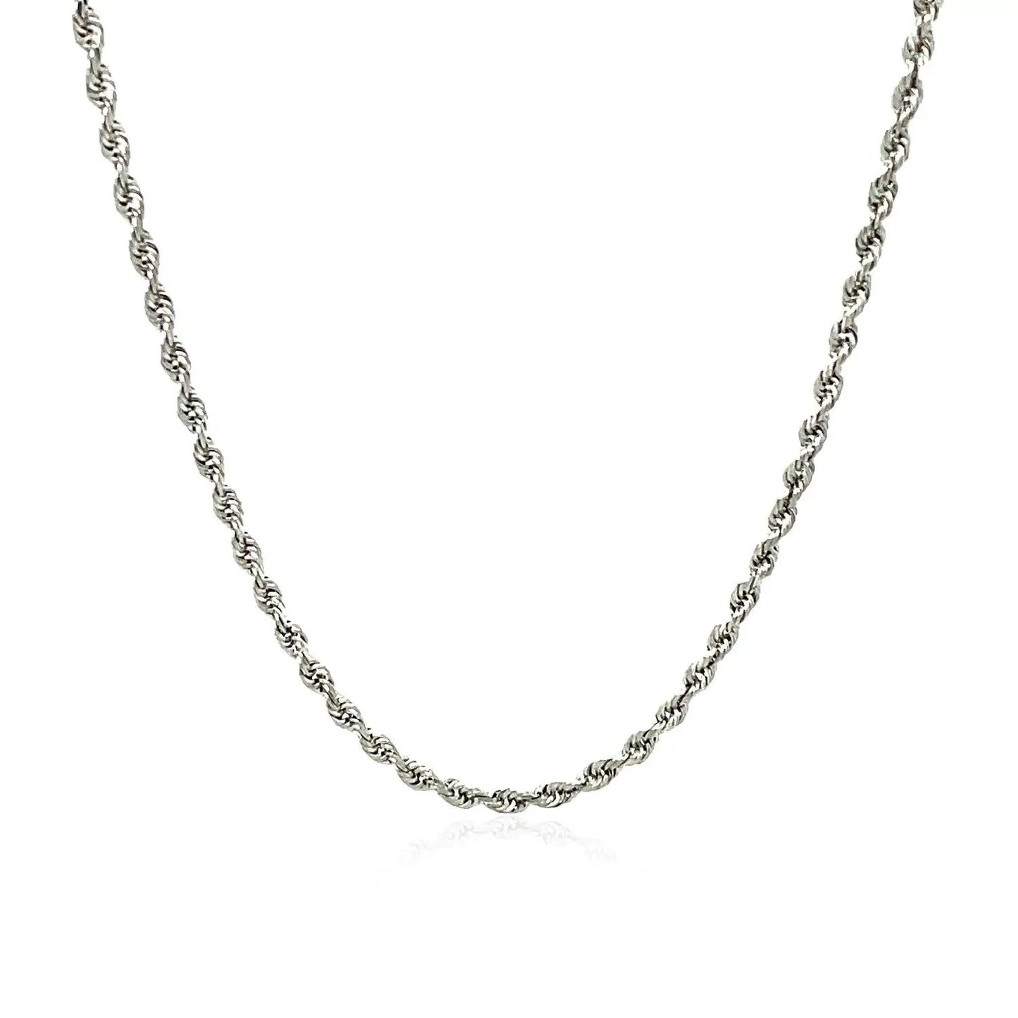2.25mm 14k White Gold Solid Diamond Cut Rope Chain Necklace with twisted links on Tampa Home & Garden Store