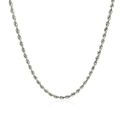 2.25mm 14k White Gold Solid Diamond Cut Rope Chain Necklace with twisted links on Tampa Home & Garden Store
